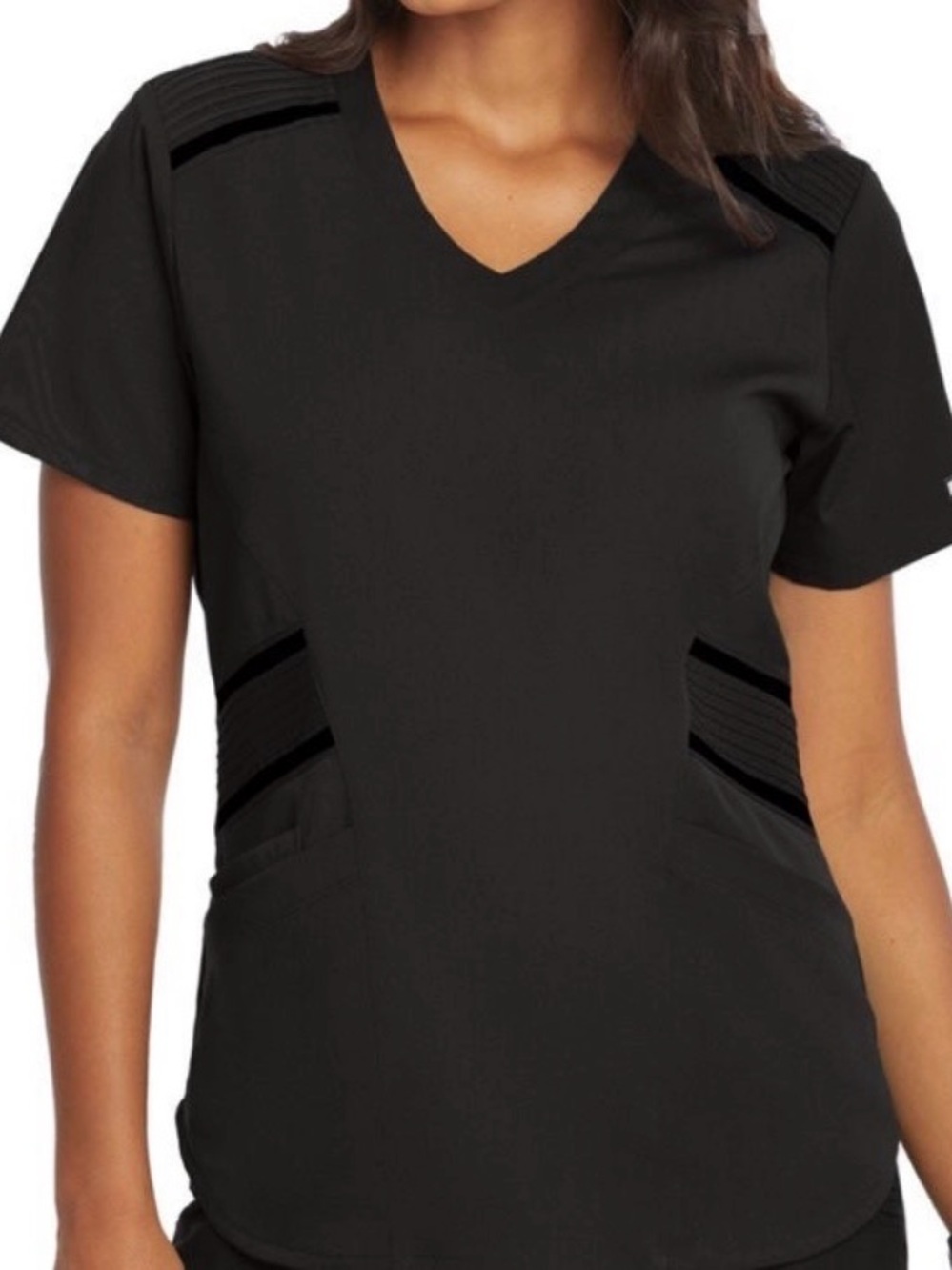 Grey’s Anatomy Impact 3 Pocket Curved V Neck Scrub Top - Picture 3 of 11